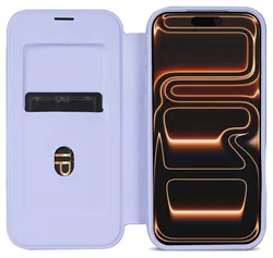 Apple iPhone 17 Pro Max Hoesje met MagSafe Book Case Transparant Paars afbeelding