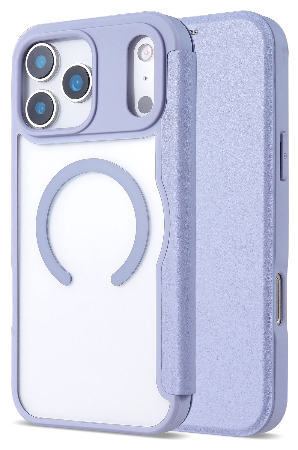 Apple iPhone 17 Pro Max Hoesje met MagSafe Book Case Transparant Paars afbeelding 3