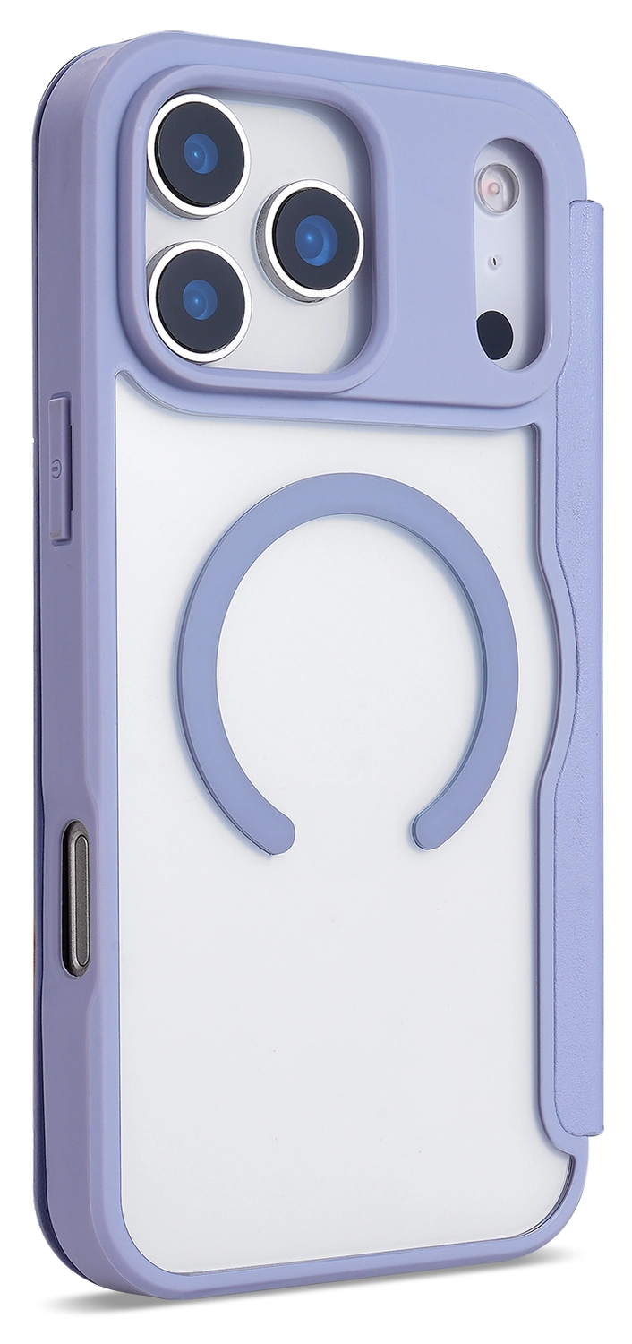 Apple iPhone 17 Pro Max Hoesje met MagSafe Book Case Transparant Paars afbeelding 5