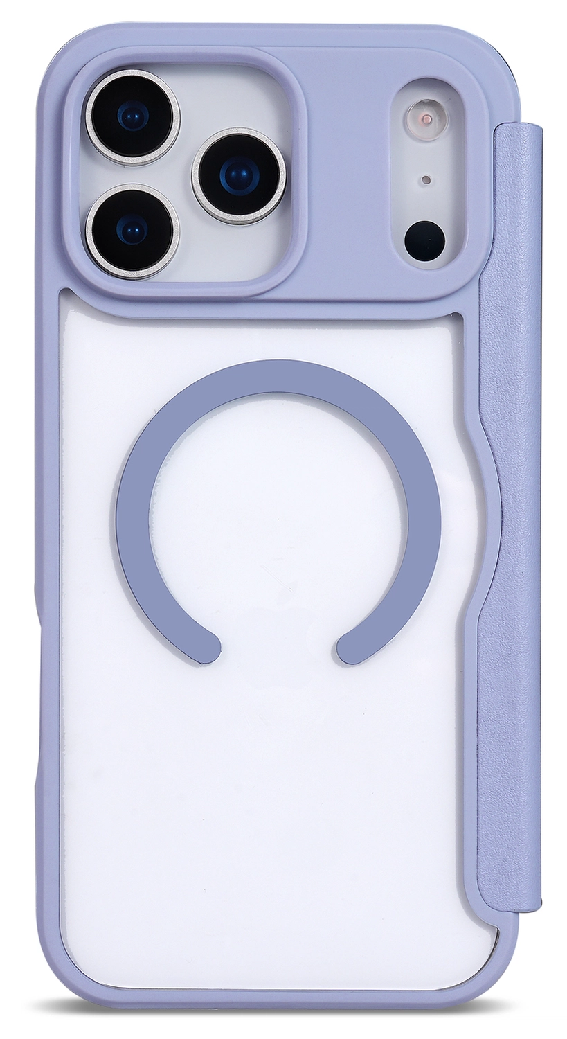 Apple iPhone 17 Pro Max Hoesje met MagSafe Book Case Transparant Paars afbeelding 6