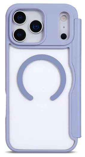 Apple iPhone 17 Pro Max Hoesje met MagSafe Book Case Transparant Paars afbeelding 6