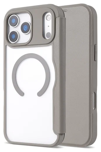 Apple iPhone 17 Pro Max Hoesje met MagSafe Book Case Transparant Beige afbeelding 3