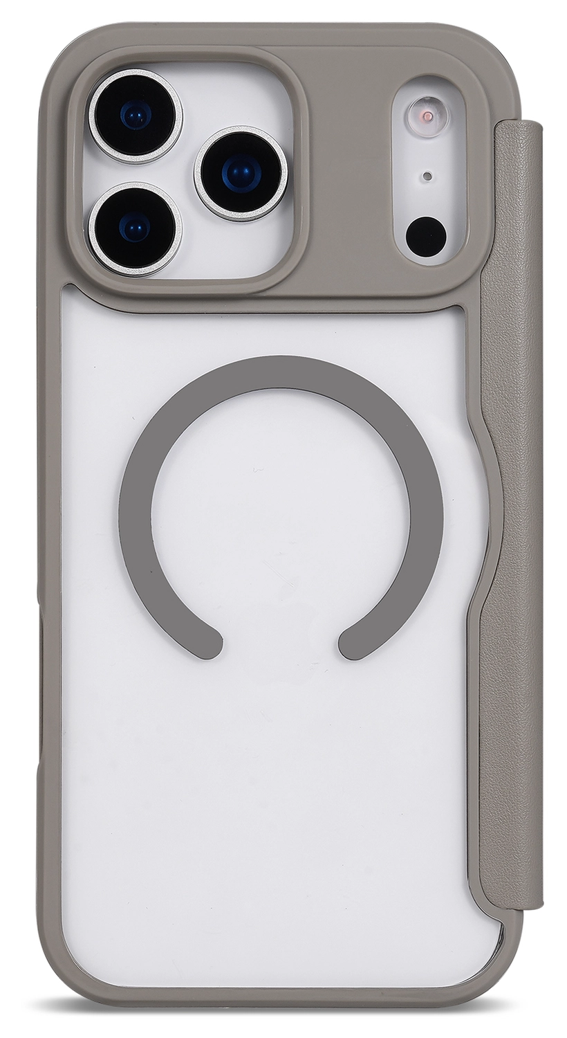 Apple iPhone 17 Pro Max Hoesje met MagSafe Book Case Transparant Beige afbeelding 6