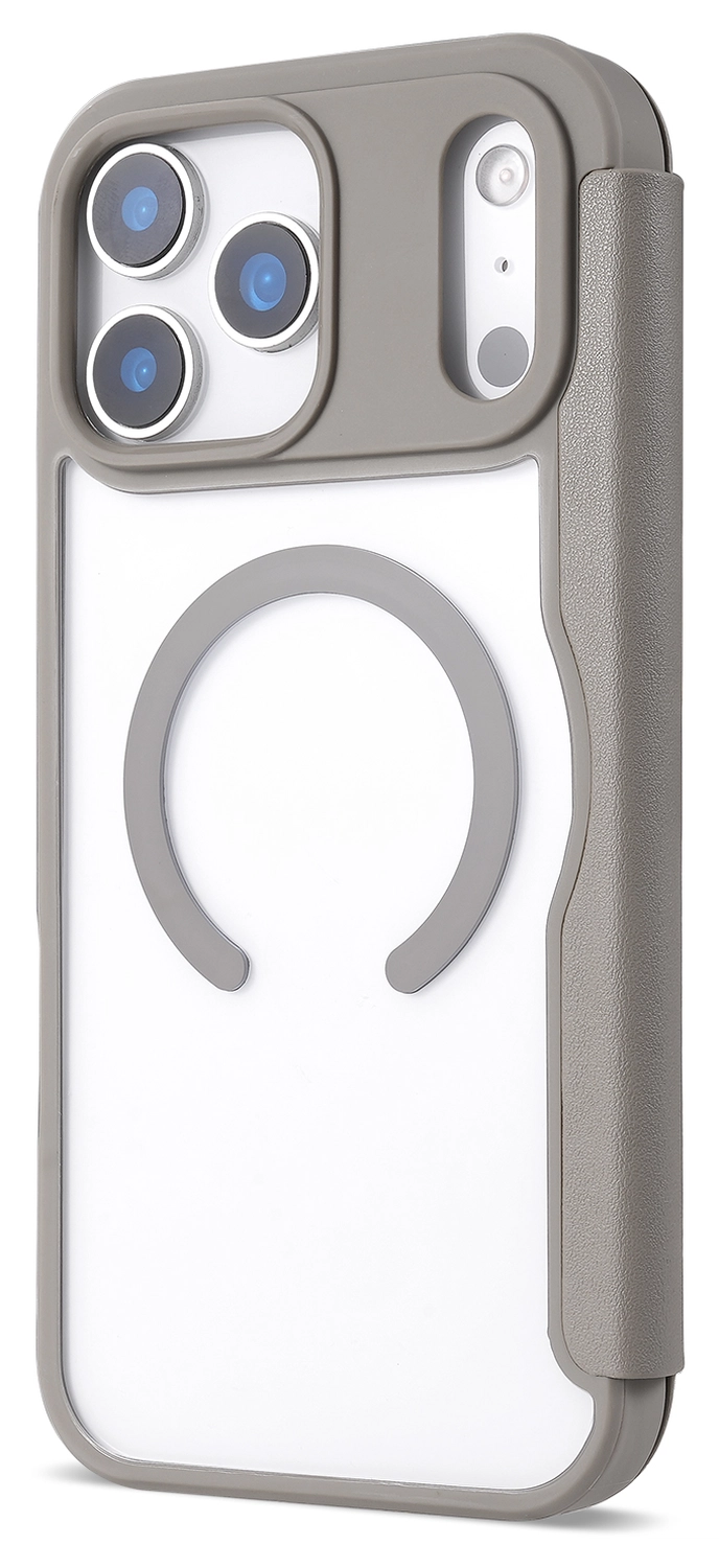 Apple iPhone 17 Pro Max Hoesje met MagSafe Book Case Transparant Beige afbeelding 8