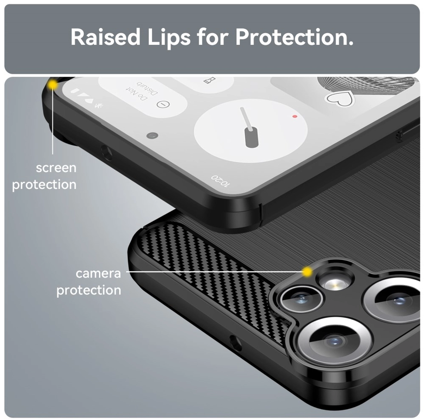 Nothing CMF Phone 2 Pro Hoesje Geborsteld TPU Flexibele Back Cover Zwart afbeelding 6