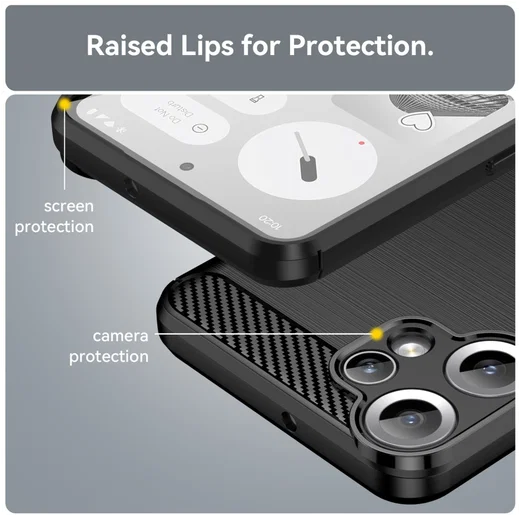 Nothing CMF Phone 2 Pro Hoesje Geborsteld TPU Flexibele Back Cover Zwart afbeelding 6