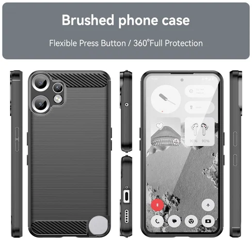 Nothing CMF Phone 2 Pro Hoesje Geborsteld TPU Flexibele Back Cover Zwart afbeelding 8