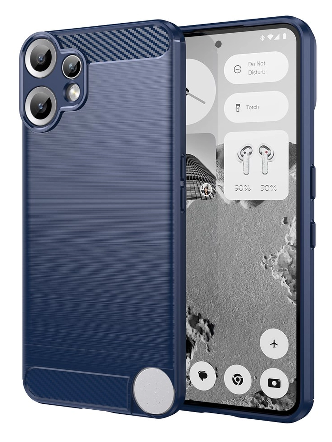 Nothing CMF Phone 2 Pro Hoesje Geborsteld TPU Flexibele Back Cover Blauw afbeelding 1