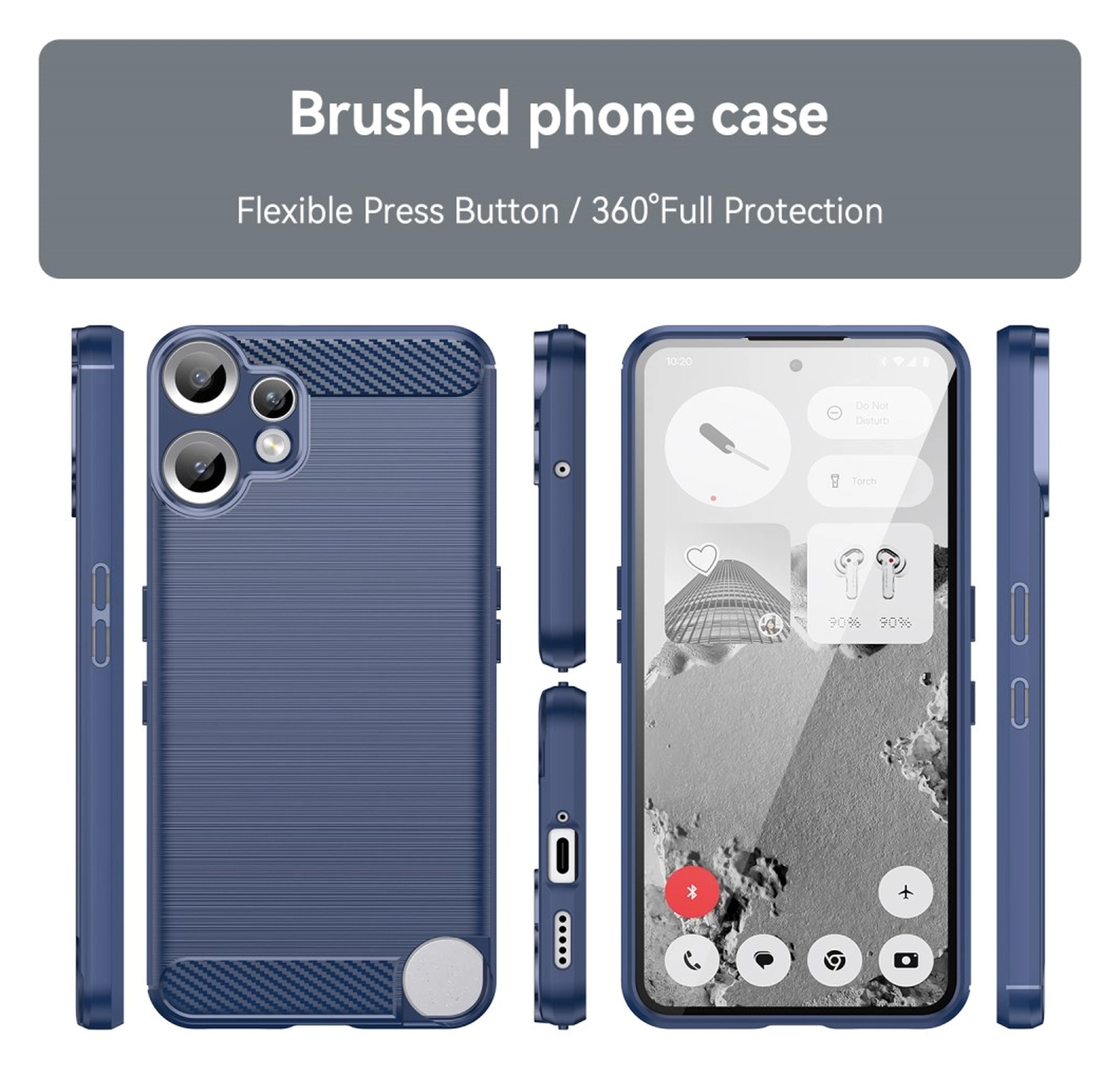 Nothing CMF Phone 2 Pro Hoesje Geborsteld TPU Flexibele Back Cover Blauw afbeelding 8