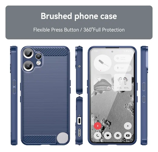 Nothing CMF Phone 2 Pro Hoesje Geborsteld TPU Flexibele Back Cover Blauw afbeelding 8