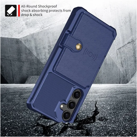 Samsung Galaxy A26 Hoesje 3-in-1 Pasjes Portemonnee Back Cover Blauw afbeelding 8