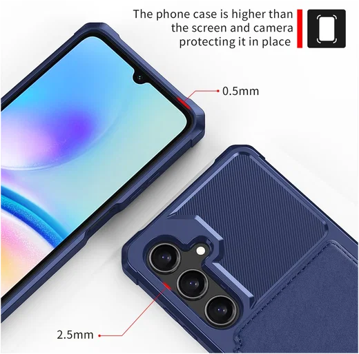 Samsung Galaxy A26 Hoesje 3-in-1 Pasjes Portemonnee Back Cover Blauw afbeelding 9