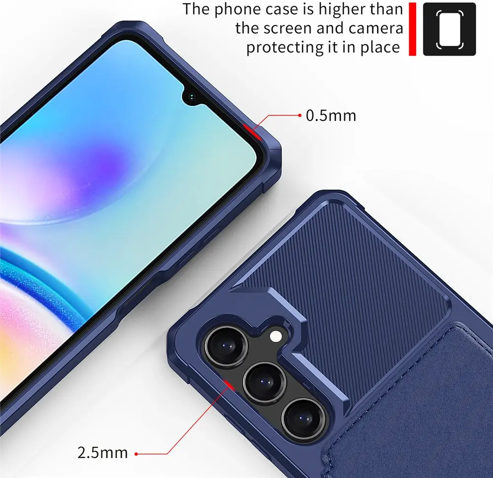 Samsung Galaxy A26 TPU Back Cover met Kunstleren Wallet Blauw afbeelding 6