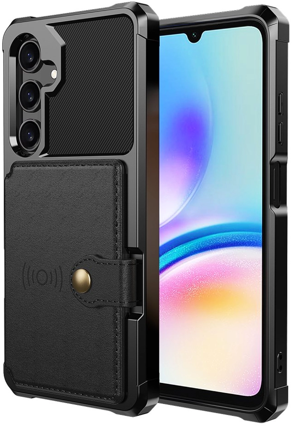 Samsung Galaxy A26 Hoesje 3-in-1 Pasjes Portemonnee Back Cover Zwart afbeelding 3