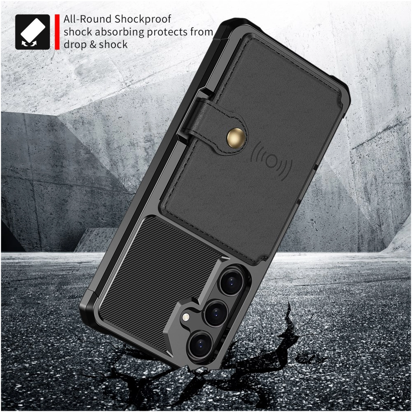 Samsung Galaxy A26 Hoesje 3-in-1 Pasjes Portemonnee Back Cover Zwart afbeelding 8