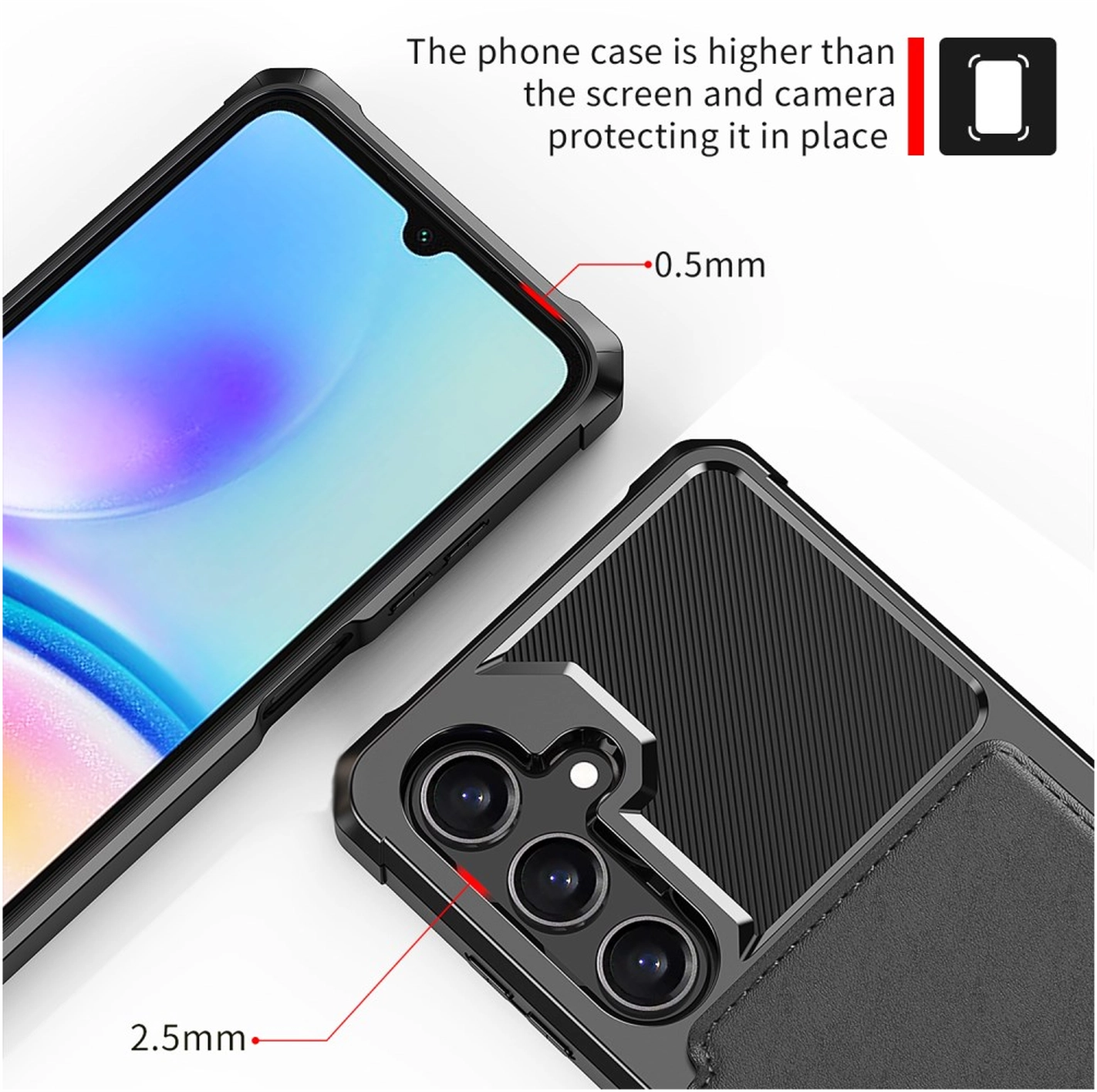 Samsung Galaxy A26 Hoesje 3-in-1 Pasjes Portemonnee Back Cover Zwart afbeelding 9