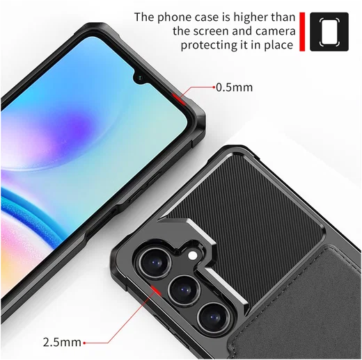 Samsung Galaxy A26 Hoesje 3-in-1 Pasjes Portemonnee Back Cover Zwart afbeelding 9