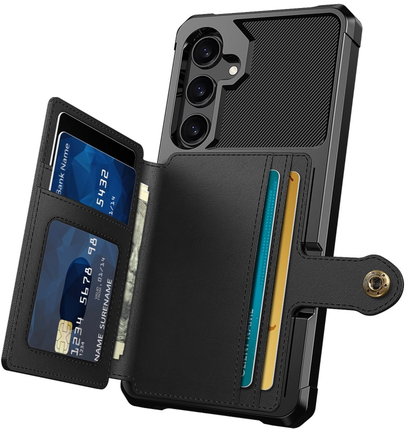 Samsung Galaxy A26 Hoesje 3-in-1 Pasjes Portemonnee Back Cover Zwart afbeelding 2