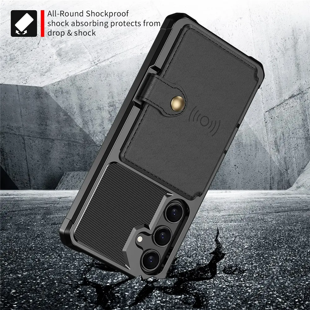 Samsung Galaxy A26 TPU Back Cover met Kunstleren Wallet Zwart afbeelding 3