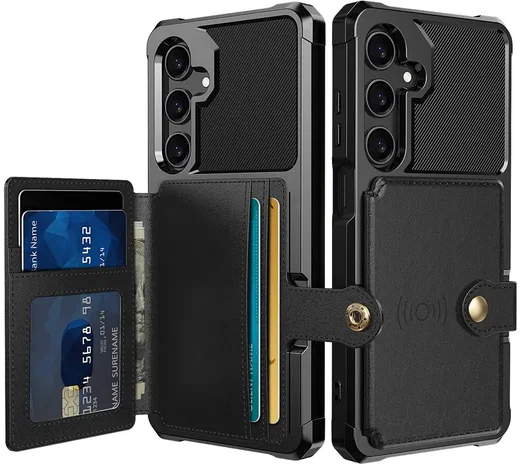 Samsung Galaxy A26 TPU Back Cover met Kunstleren Wallet Zwart afbeelding 1
