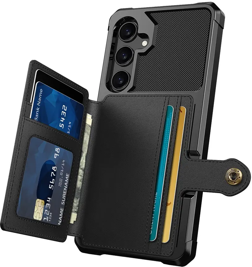 Samsung Galaxy A26 TPU Back Cover met Kunstleren Wallet Zwart afbeelding 9