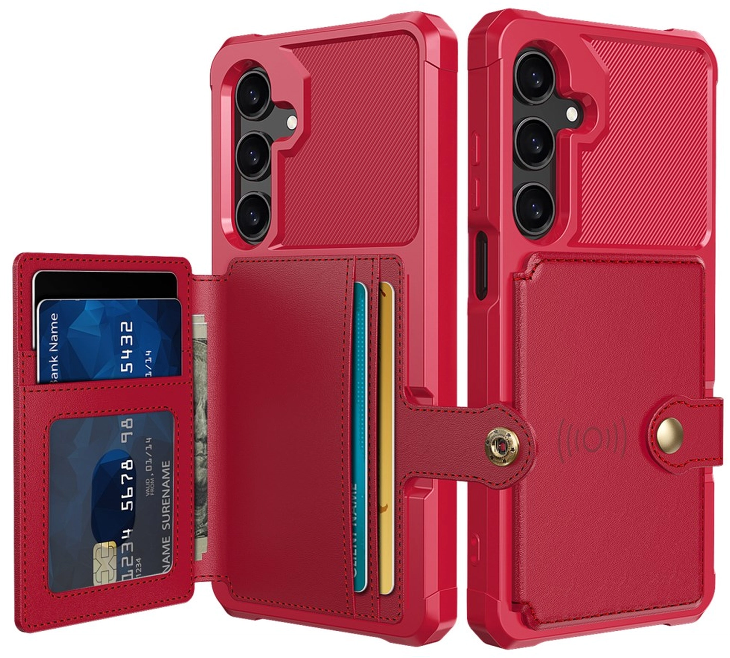 Samsung Galaxy A26 Hoesje 3-in-1 Pasjes Portemonnee Back Cover Rood afbeelding 1