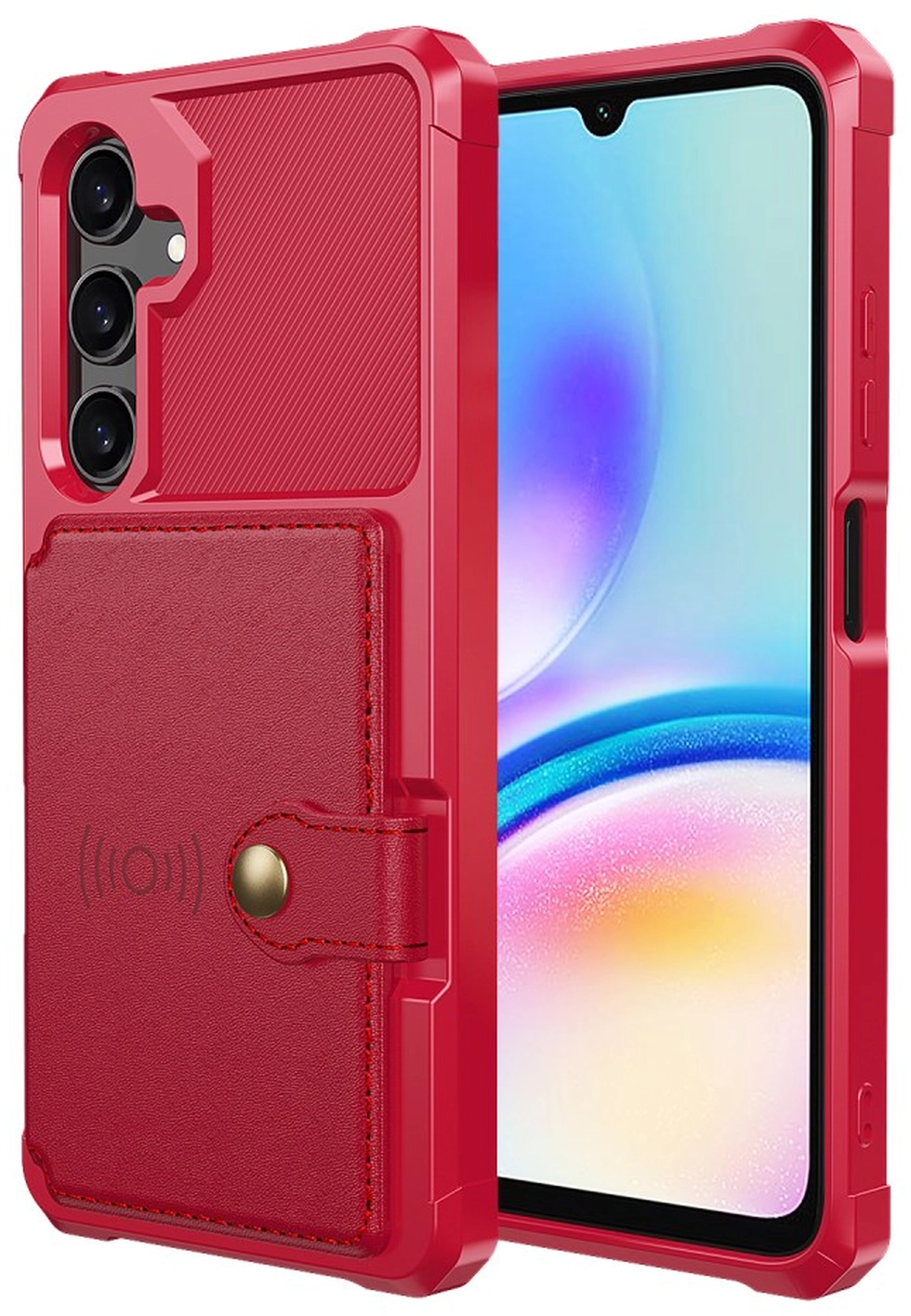 Samsung Galaxy A26 Hoesje 3-in-1 Pasjes Portemonnee Back Cover Rood afbeelding 3
