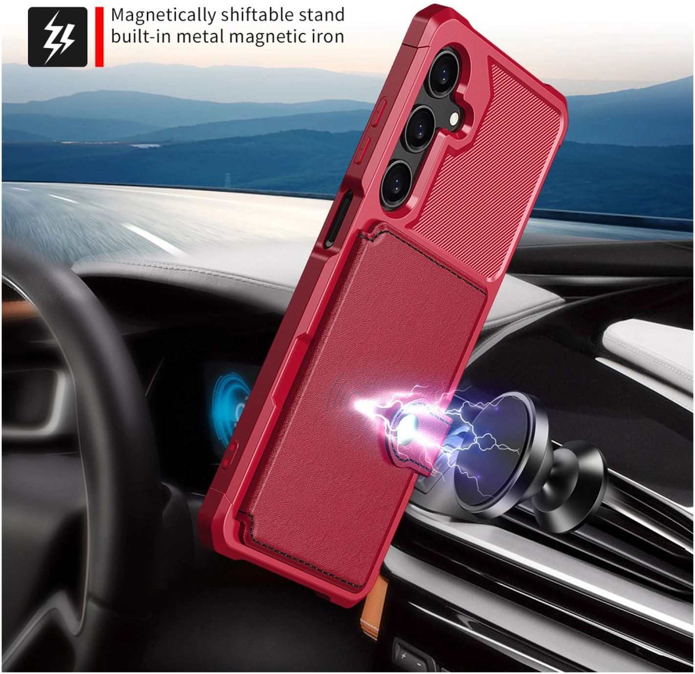 Samsung Galaxy A26 Hoesje 3-in-1 Pasjes Portemonnee Back Cover Rood afbeelding 5