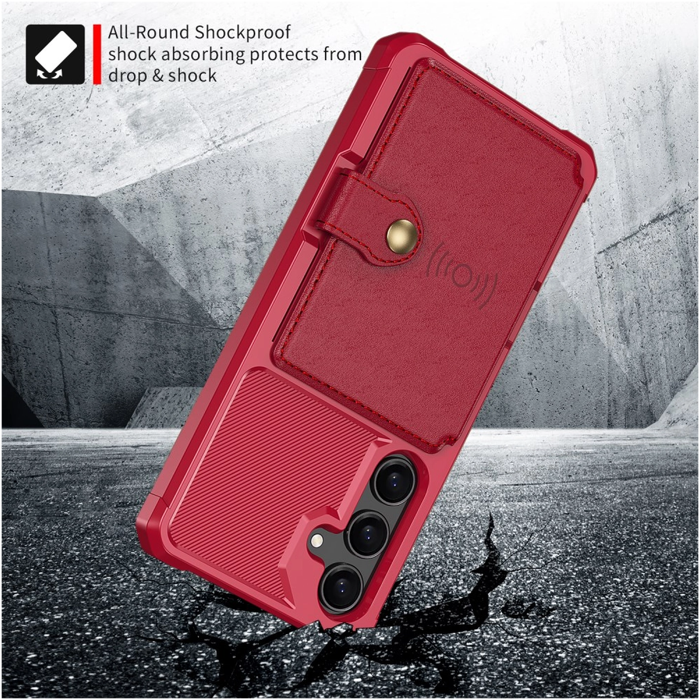 Samsung Galaxy A26 Hoesje 3-in-1 Pasjes Portemonnee Back Cover Rood afbeelding 8