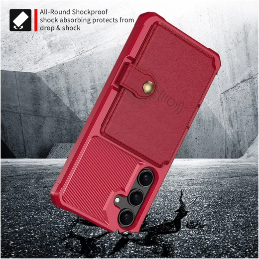 Samsung Galaxy A26 Hoesje 3-in-1 Pasjes Portemonnee Back Cover Rood afbeelding 8