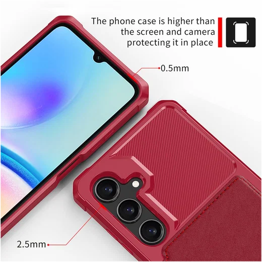 Samsung Galaxy A26 Hoesje 3-in-1 Pasjes Portemonnee Back Cover Rood afbeelding 9