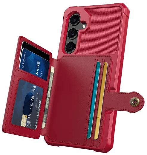 Samsung Galaxy A26 Hoesje 3-in-1 Pasjes Portemonnee Back Cover Rood afbeelding 2
