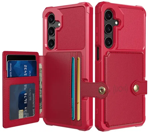 Samsung Galaxy A26 TPU Back Cover met Kunstleren Wallet Rood afbeelding 1