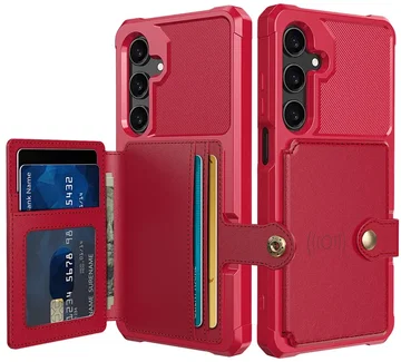 Samsung Galaxy A26 TPU Back Cover met Kunstleren Wallet Rood