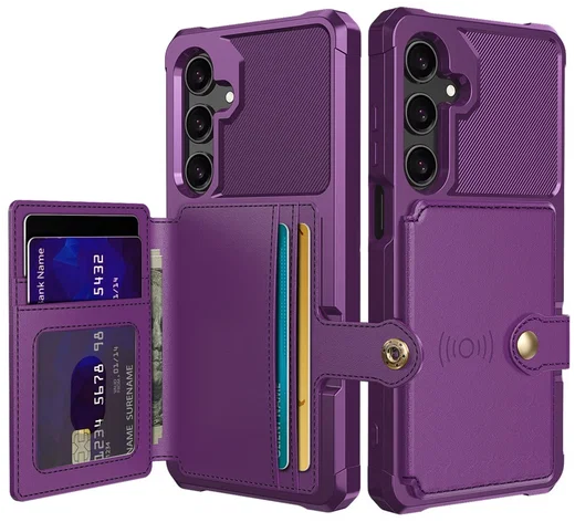 Samsung Galaxy A26 Hoesje 3-in-1 Pasjes Portemonnee Back Cover Paars afbeelding 1