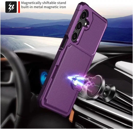 Samsung Galaxy A26 Hoesje 3-in-1 Pasjes Portemonnee Back Cover Paars afbeelding 5