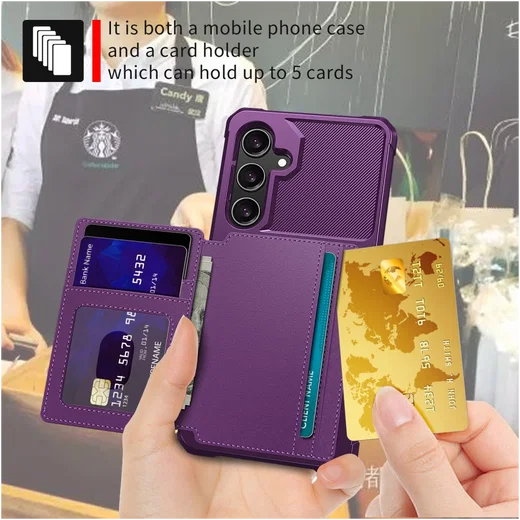 Samsung Galaxy A26 Hoesje 3-in-1 Pasjes Portemonnee Back Cover Paars afbeelding 6
