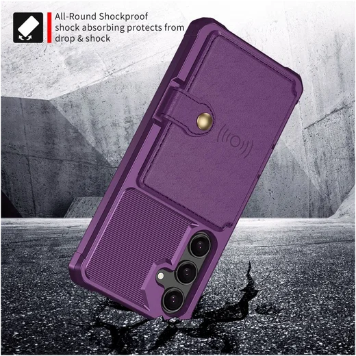 Samsung Galaxy A26 Hoesje 3-in-1 Pasjes Portemonnee Back Cover Paars afbeelding 8