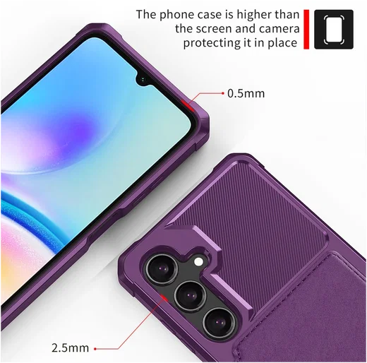 Samsung Galaxy A26 Hoesje 3-in-1 Pasjes Portemonnee Back Cover Paars afbeelding 9