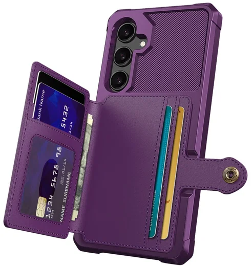 Samsung Galaxy A26 Hoesje 3-in-1 Pasjes Portemonnee Back Cover Paars afbeelding 3