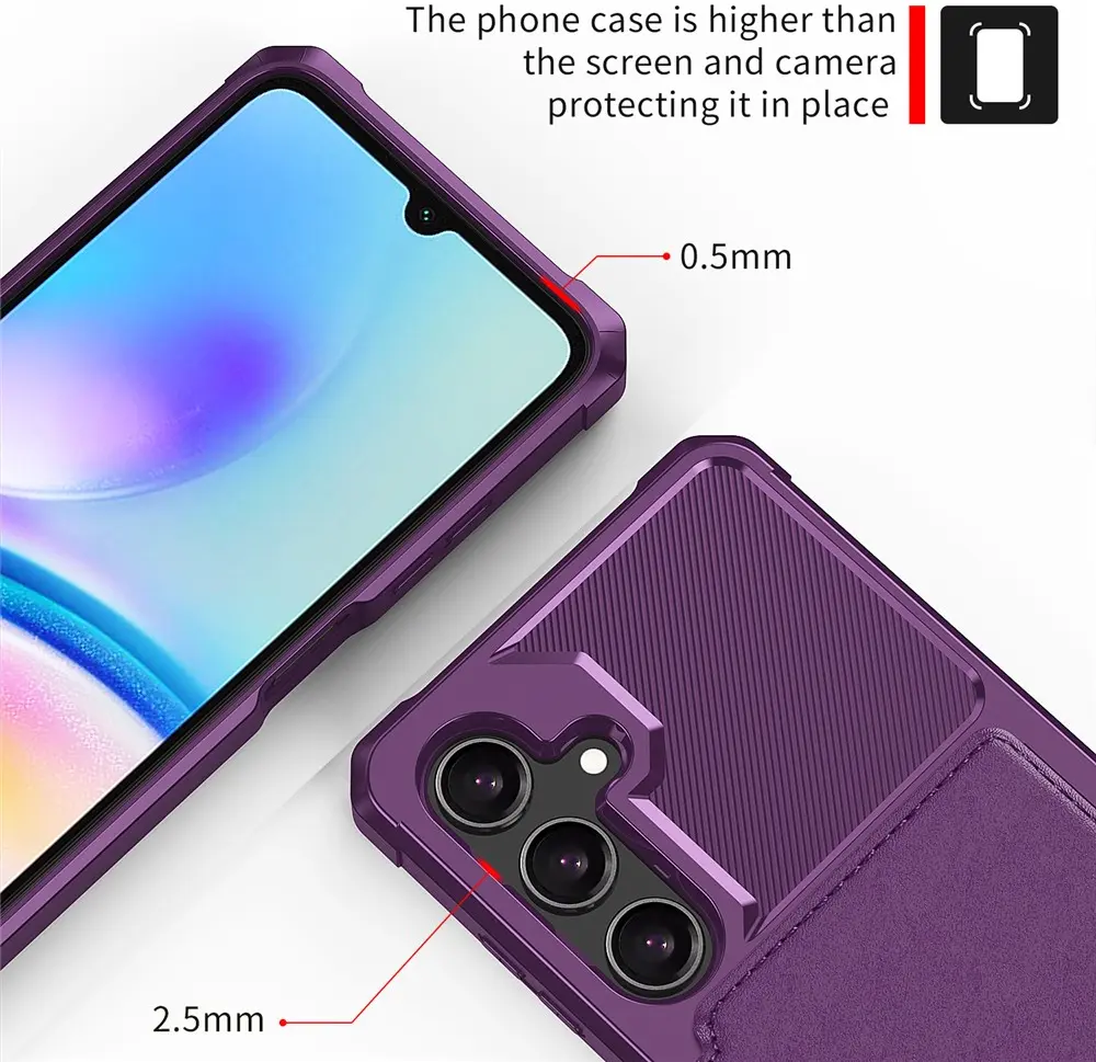 Samsung Galaxy A26 TPU Back Cover met Kunstleren Wallet Paars afbeelding 6