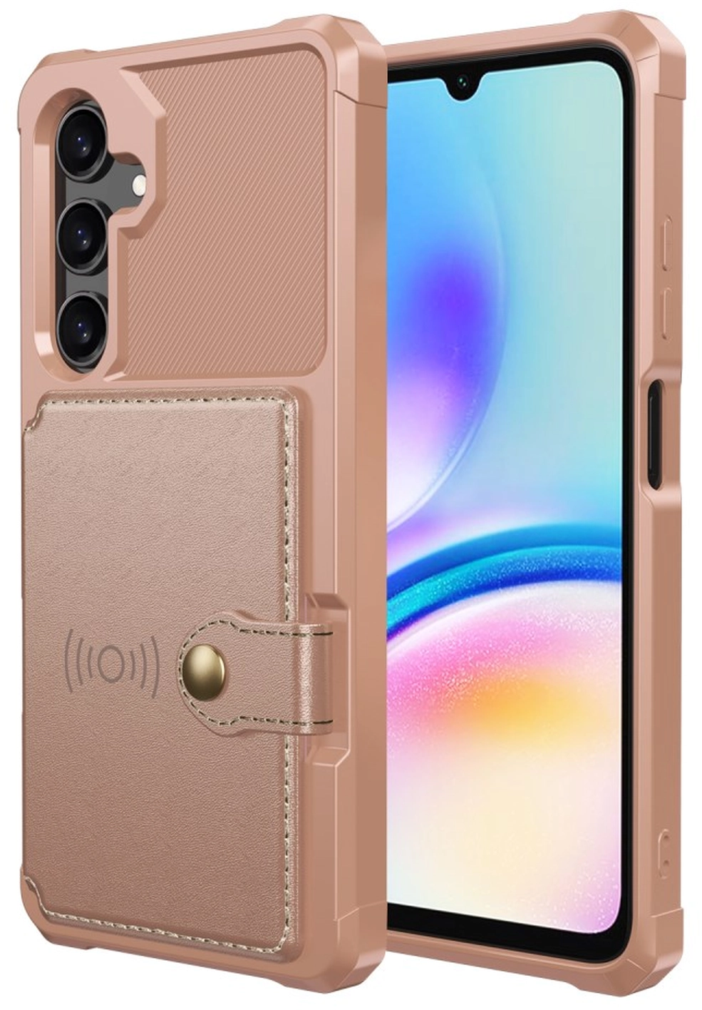 Samsung Galaxy A26 Hoesje 3-in-1 Pasjes Portemonnee Back Cover Roze afbeelding 3