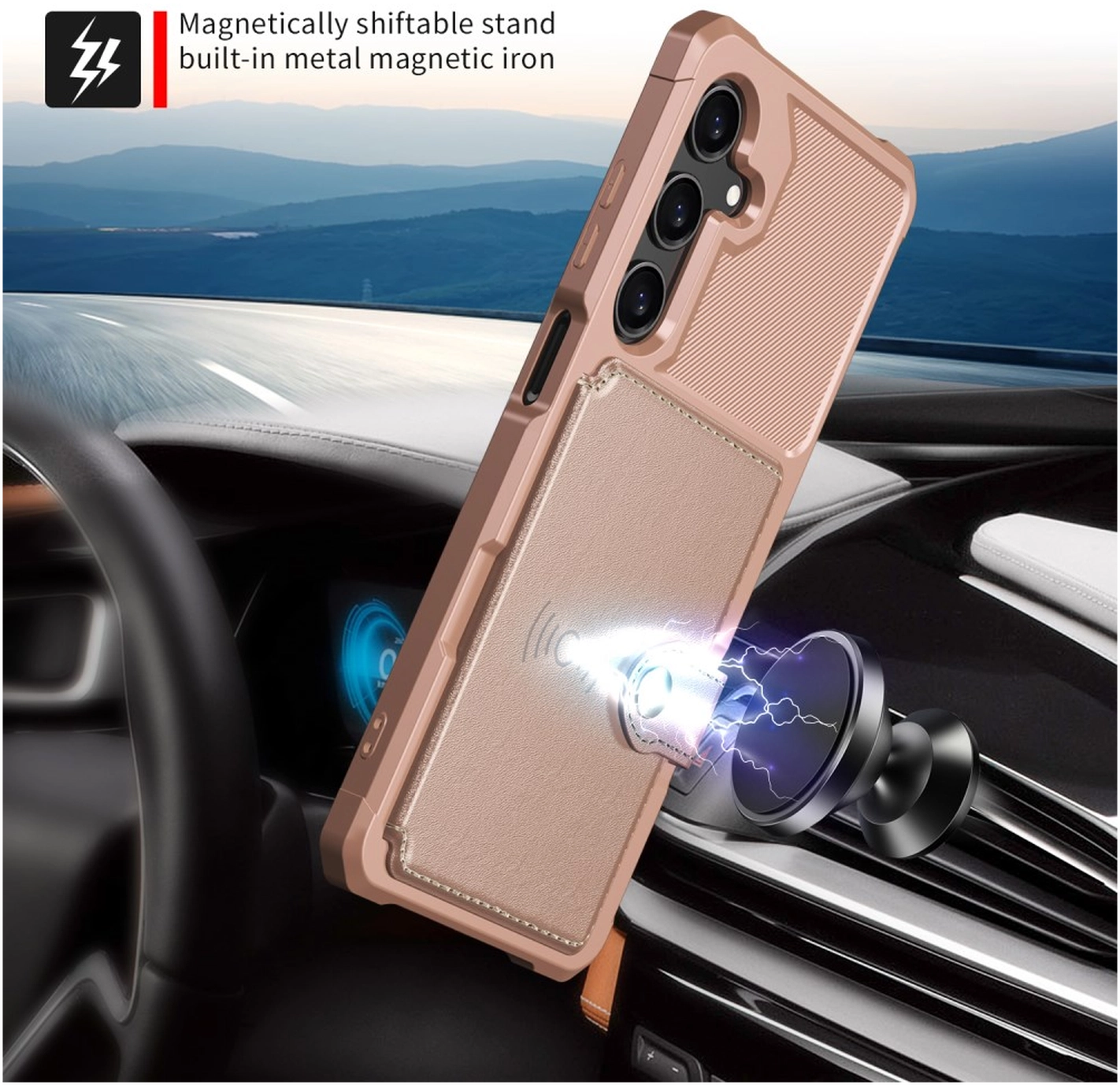 Samsung Galaxy A26 Hoesje 3-in-1 Pasjes Portemonnee Back Cover Roze afbeelding 5