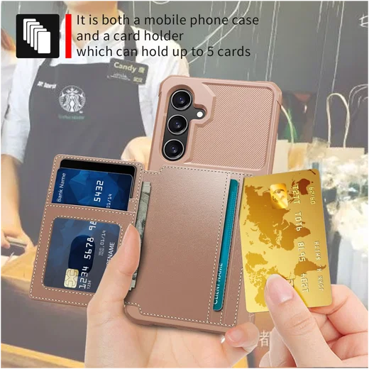 Samsung Galaxy A26 Hoesje 3-in-1 Pasjes Portemonnee Back Cover Roze afbeelding 6