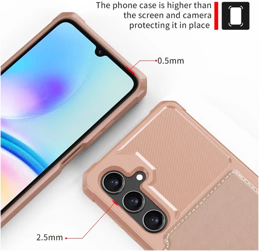 Samsung Galaxy A26 Hoesje 3-in-1 Pasjes Portemonnee Back Cover Roze afbeelding 9