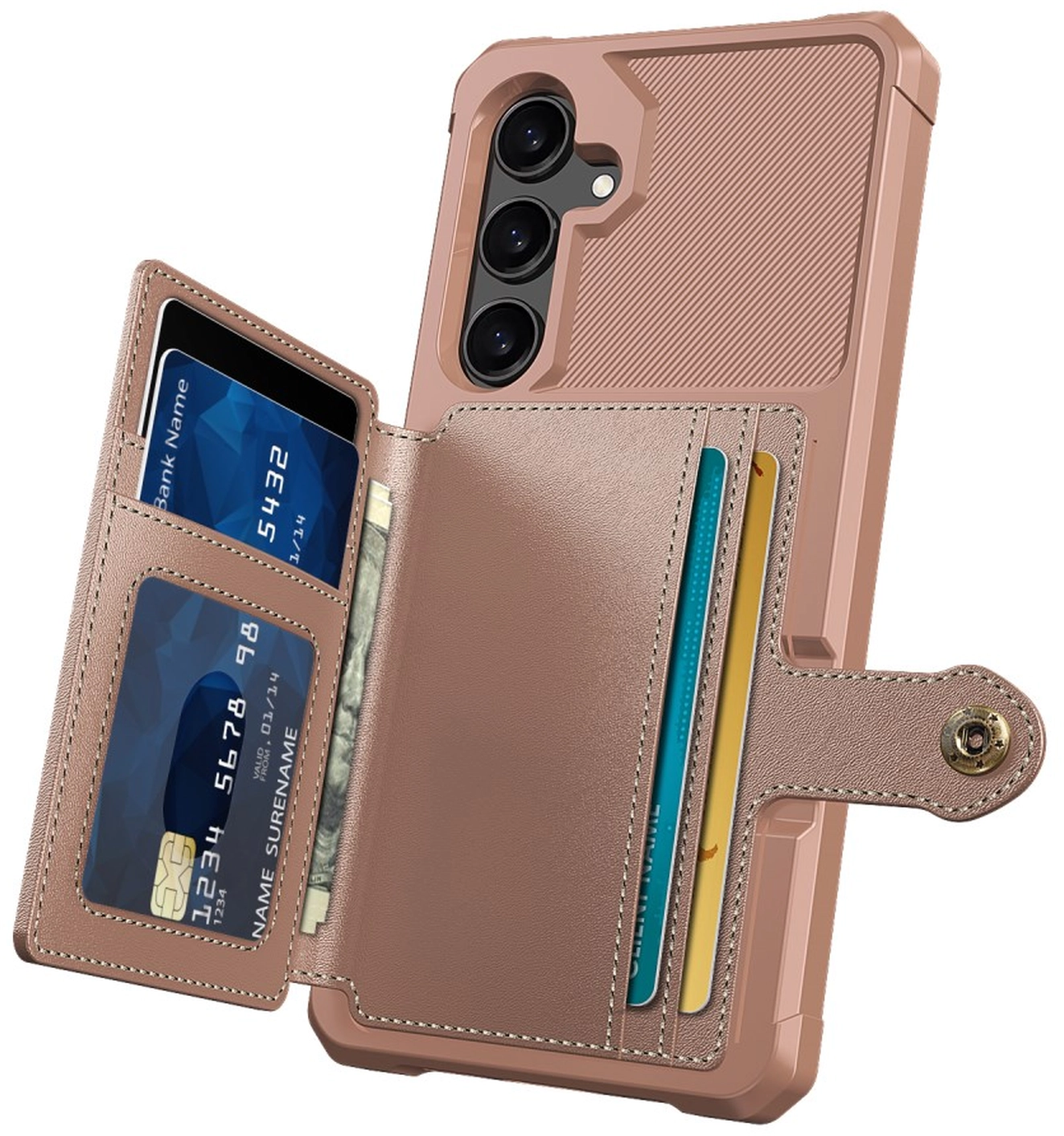 Samsung Galaxy A26 Hoesje 3-in-1 Pasjes Portemonnee Back Cover Roze afbeelding 2