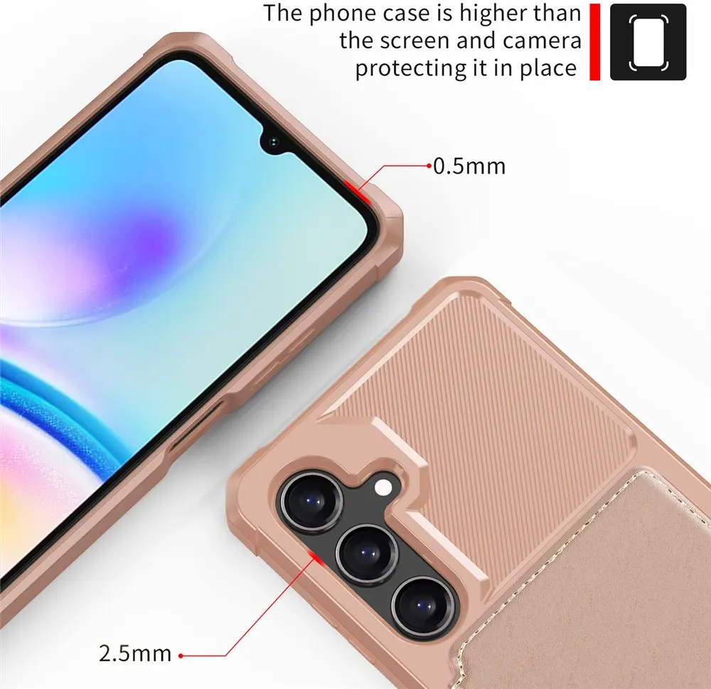 Samsung Galaxy A26 TPU Back Cover met Kunstleren Wallet Roze afbeelding 6