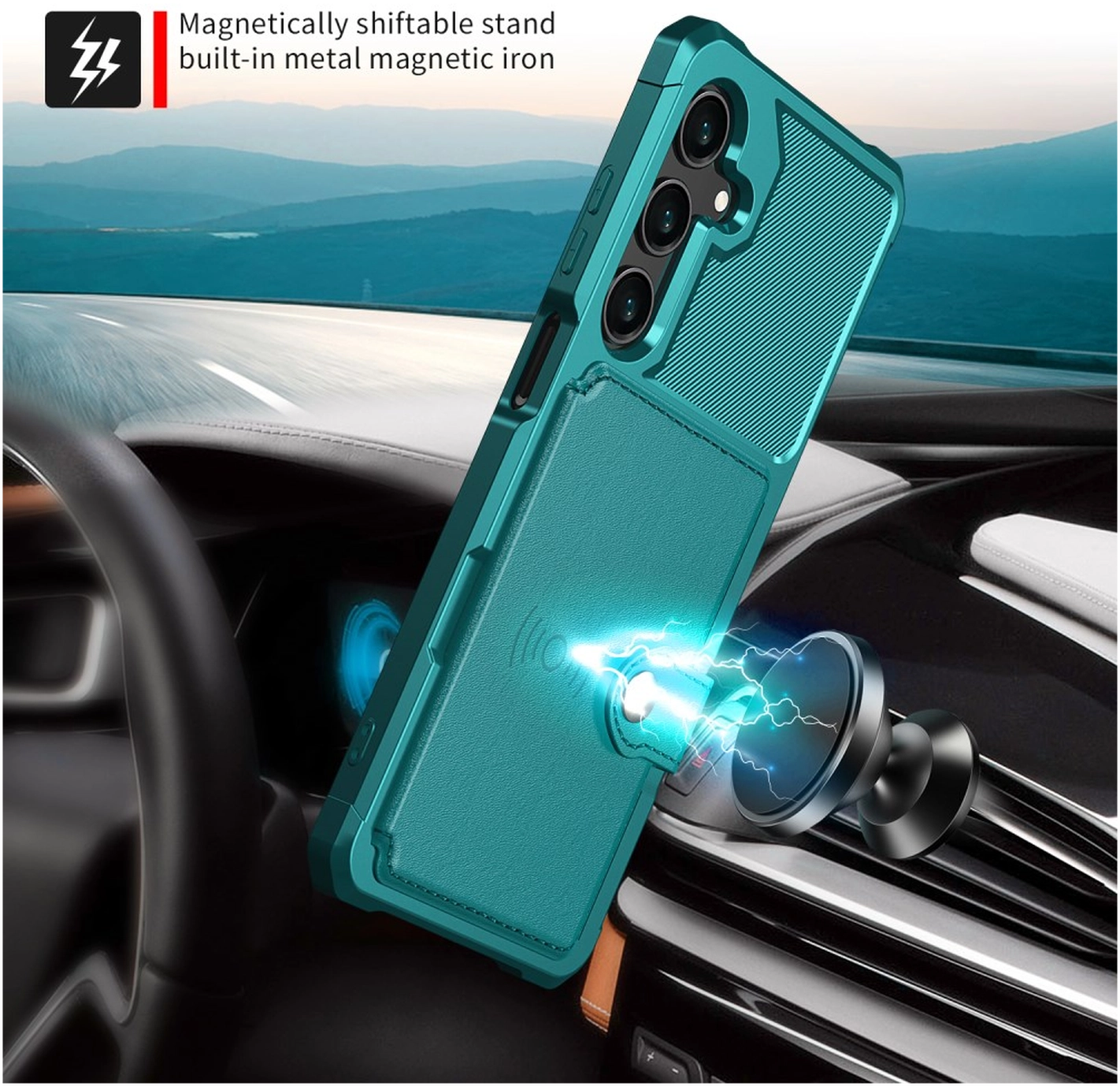 Samsung Galaxy A26 Hoesje 3-in-1 Pasjes Portemonnee Back Cover Groen afbeelding 5