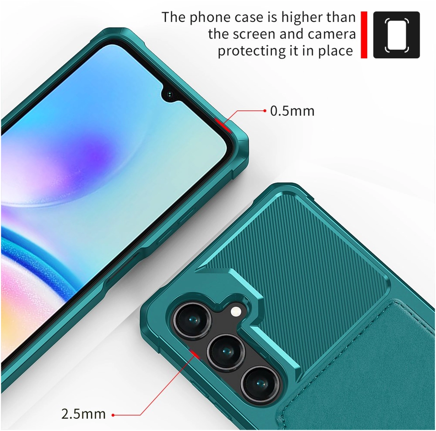 Samsung Galaxy A26 Hoesje 3-in-1 Pasjes Portemonnee Back Cover Groen afbeelding 9