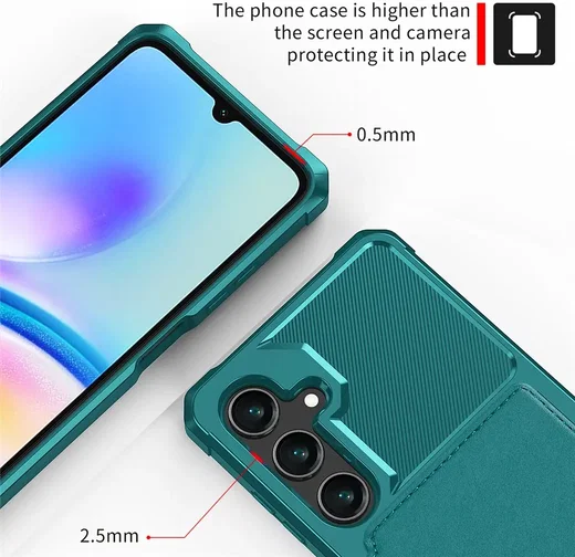 Samsung Galaxy A26 TPU Back Cover met Kunstleren Wallet Groen afbeelding 6